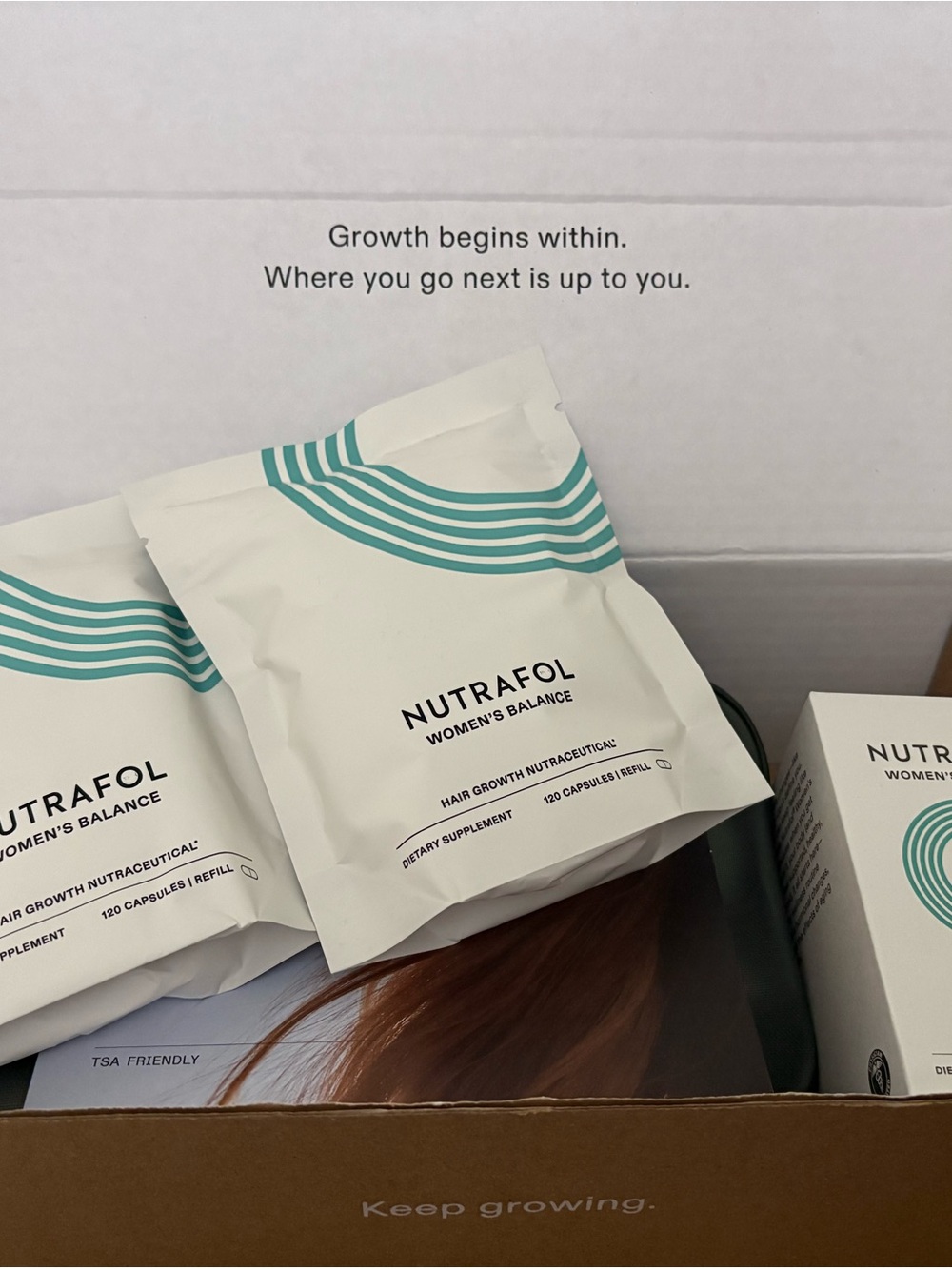 NUTRAFOL Women's Balance Hair Growth Treatment Pouches - White & Teal